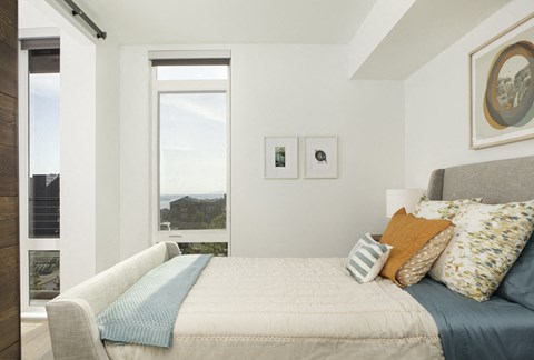 4730 California Apartments Model Bedroom and Window