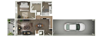 Adler Apartment 3D Floor Plan - A1