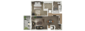 Adler at Cadence Apartments 3D A1 Floor Plan
