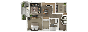 Adler at Cadence Apartments 3D A4 with Den Floor Plan
