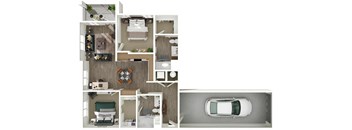 Adler Apartment 3D Floor Plan - B2
