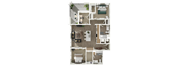 Adler at Cadence Apartments 3D B3 Floor Plan