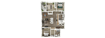 Adler at Cadence Apartments 3D C1 Floor Plan