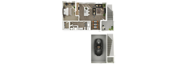 Adler at Cadence Apartments 3D Carriage Floor Plan