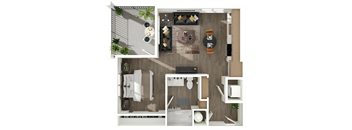 Adler at Cadence Apartments 3D Studio Floor Plan