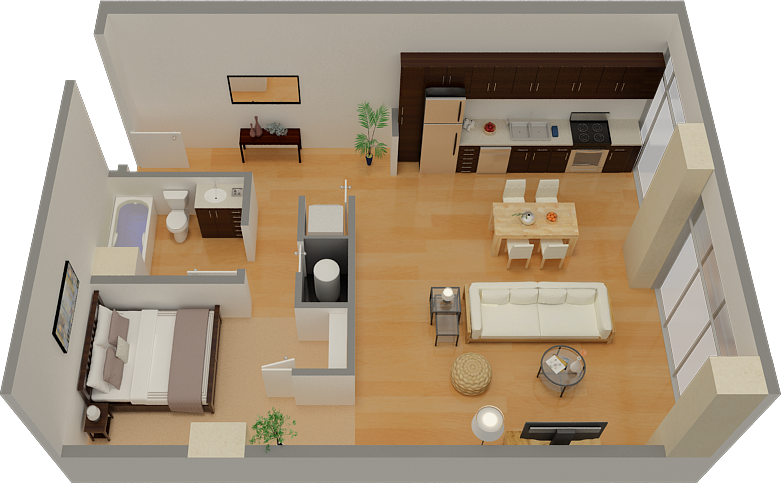 800 J Lofts A2_1 1 Bed 1 Bath Sacramento CA