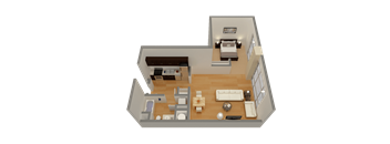 800J Lofts A1.1 One Bedroom One Bathroom Floor Plan