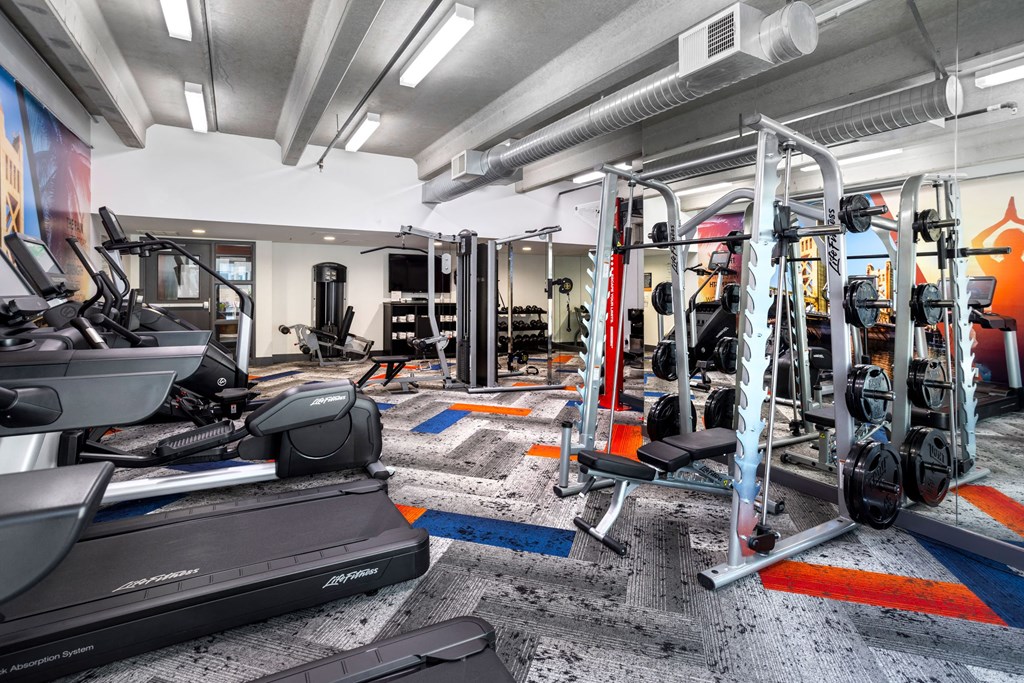 a large room with a lot of mirrors in it