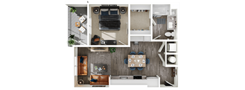 Halogen Apartments A2 3D Floor Plan