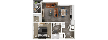 Halogen Apartments A3 3D Floor Plan