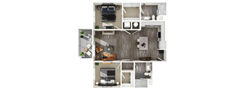 Halogen Apartments B1 3D Floor Plan