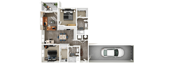 Halogen Apartments B2G 3D Floor Plan