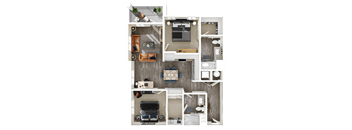 Halogen Apartments B2 3D Floor Plan