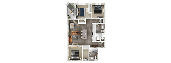 Halogen Apartments C1 3D Floor Plan
