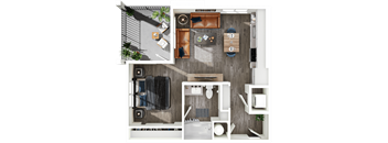Halogen Apartments S1 3D Floor Plan