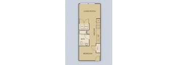 Tempo PDX Apartments Studio A3 Type A Floor Plan