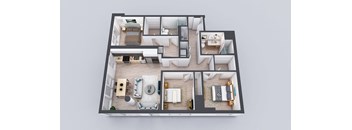 Kado NW Three Bedroom Two Bathroom D1A Floor Plan