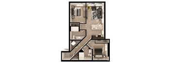 Anthem PDX 2 Bedroom Floor Plan
