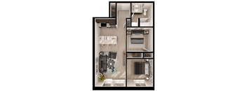 Anthem PDX 2 Bedroom Floor Plan