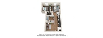 The Postmark Apartments A5A 3D Floor Plan