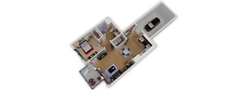 Capitol Yard Apartments_ West Sacramento CA_Floor Plan_One Bedroom One Bathroom A4