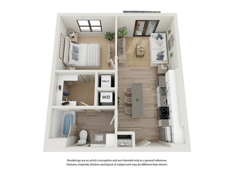 Filament Apartment 3D floor plan A1