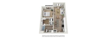 Filament Apartment 3D floor plan A2