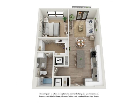 Filament Apartment 3D floor plan A3