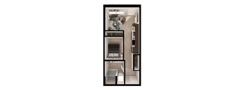 Anthem PDX Urban 1 Bedroom Floor Plan