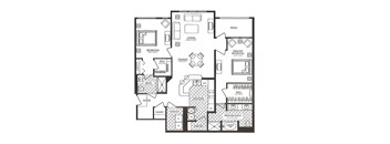 a floor plan of a residence with bedrooms and baths
