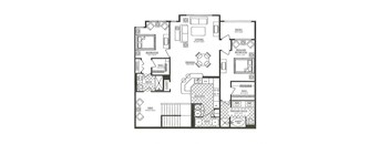 a floor plan of a residence with bedrooms and baths