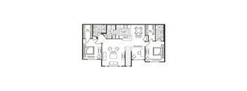 a floor plan of a home with bedrooms and a large living room