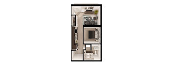 Anthem PDX Urban 1 Bedroom Floor Plan