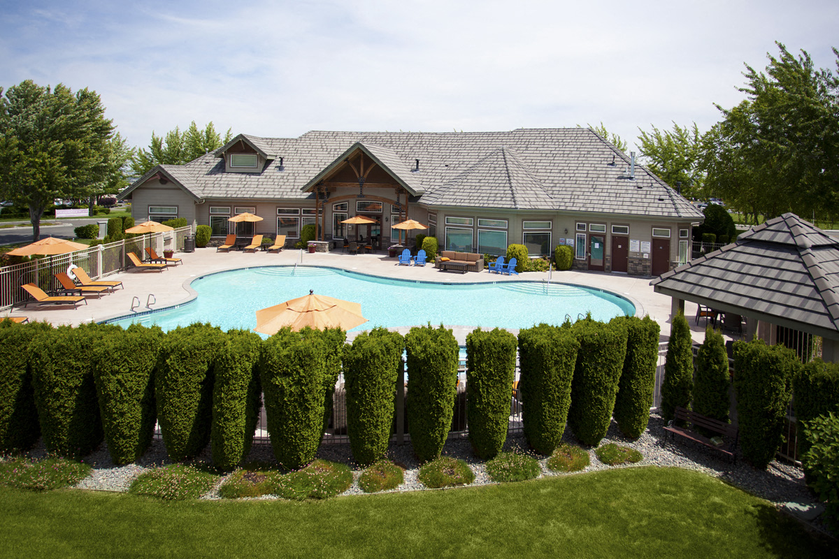 Grandridge Place Apartments Pool and Pine Trees
