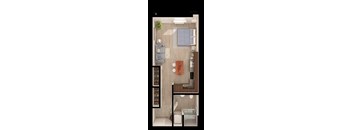 Anthem Apartments A1b 3D Floor Plan