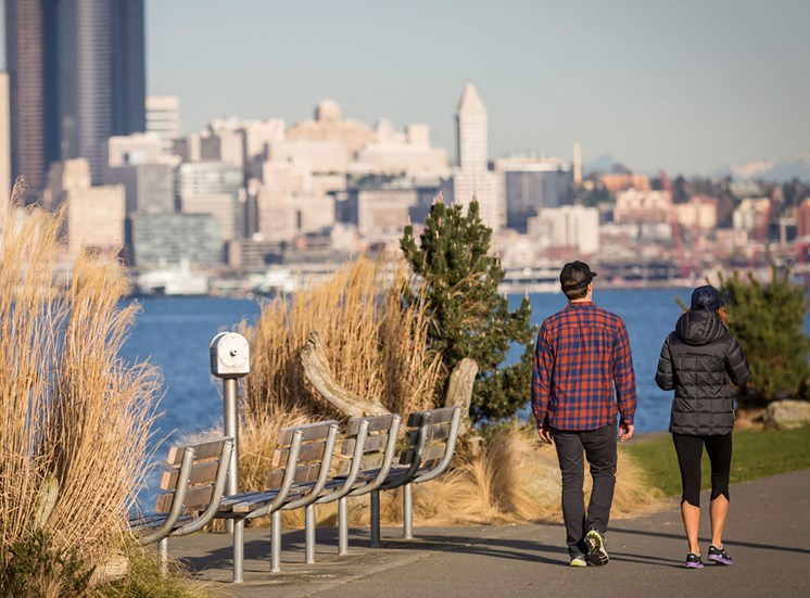 Views of Seattle Skyline from Park