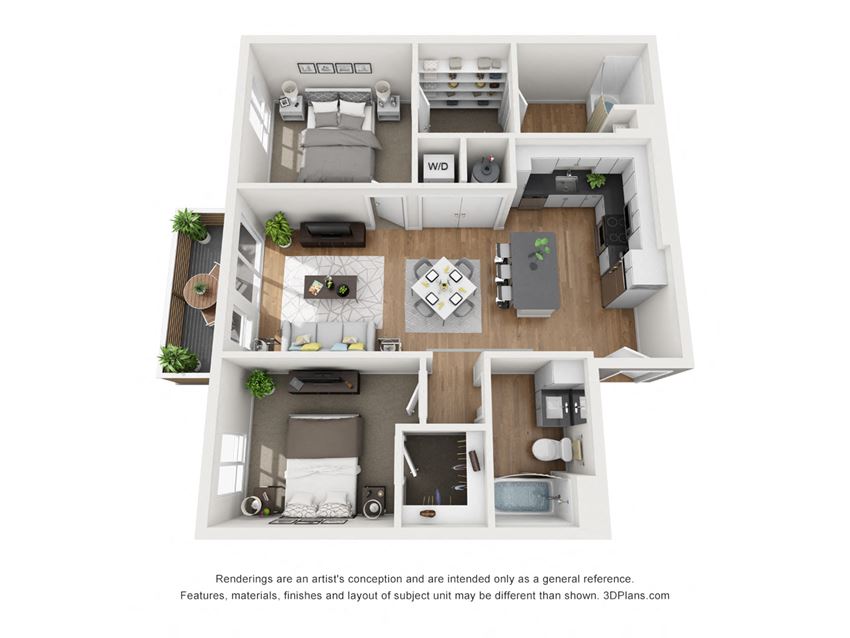 Indigo Apartments B1 3D Floor Plan Indigo Apartments B1 3D Floor Plan