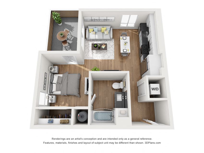 Indigo Apartments S1 3D Floor Plan Indigo Apartments S1 3D Floor Plan