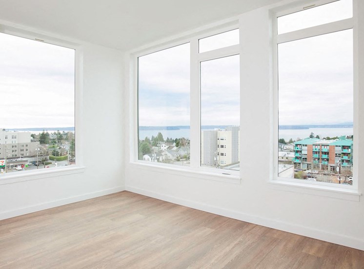 Puget Sound, Olympic and Cascade Mountains and Downtown Seattle Views