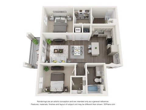 LVB Apartment 3D Floor Plan B1