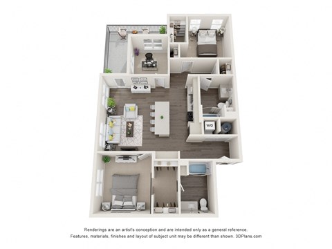 LVB Apartment 3D Floor Plan B3