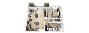 Mosaic Apartments_Oxnard CA_Floor Plan_One Bedroom One Bathroom 1A