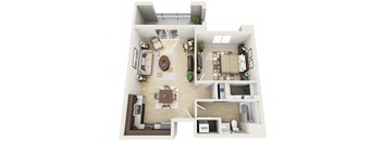 Mosaic Apartments_Oxnard CA_Floor Plan_One Bedroom One Bathroom 1B