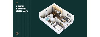 Northointe Apartments One Bedroom A Floor Plan