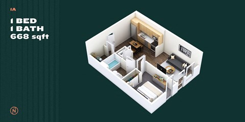 Northointe Apartments One Bedroom A Floor Plan