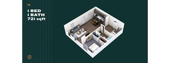 Northointe Apartments One Bedroom C Floor Plan