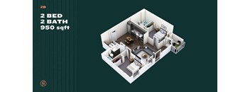 Northointe Apartments Two Bedroom B Floor Plan