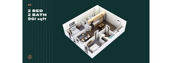 Northointe Apartments Two Bedroom C Floor Plan