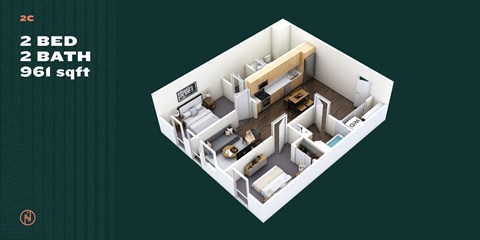 Northointe Apartments Two Bedroom C Floor Plan
