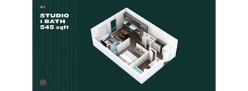 Northointe Apartments Studio C Floor Plan